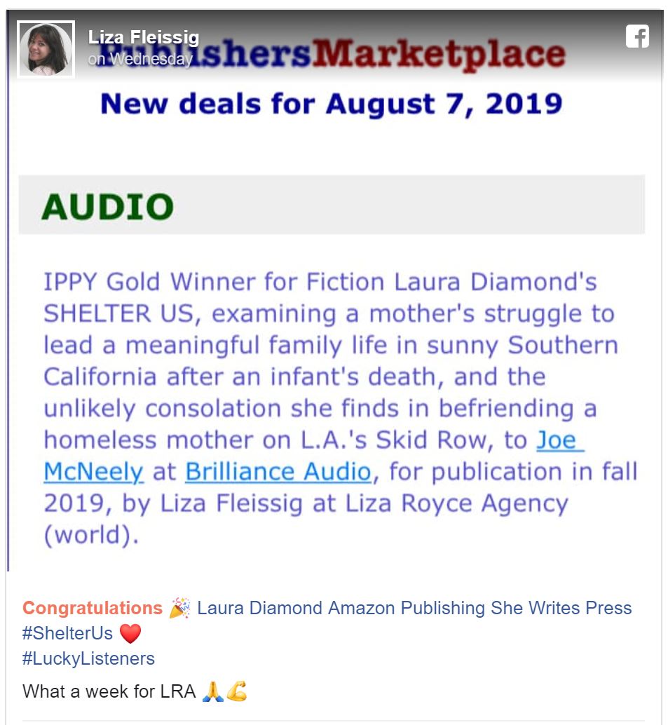 Audiobook Announcement, Liza Fleissing FB